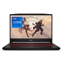 Brand New Laptop Gaming MSI Gf63 Thin Core i7 11800H 11Th Gen 8GB DDR4 RAM 256GB SSD RTX 3050 4GB DDR6 Ded VGA 15.6 inch Screen - En-AR KB _9S7-16R612-897 - Black - 1 Yr Warranty